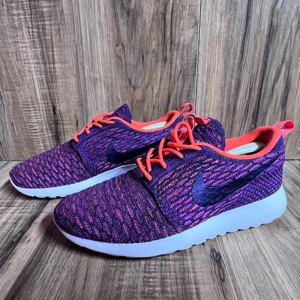 Nike Roshe One Flyknit Womens Running Shoes Crimson Purple 704927 803 Size 7.5